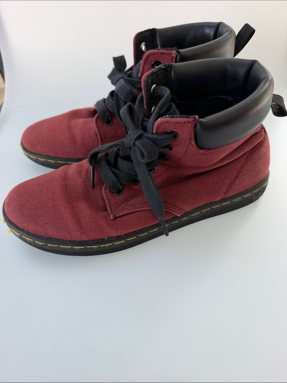 Women’s Burgundy dr martens Canvas size 8